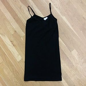 Simple black slip dress